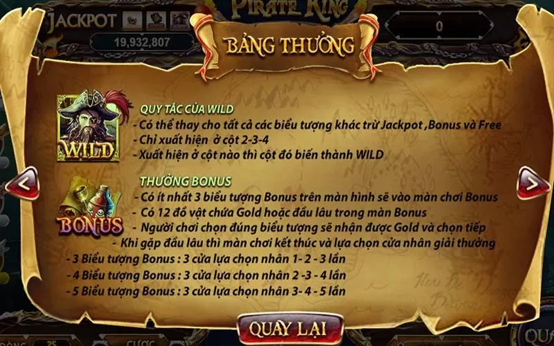 Một vài tính năng quan trọng tại Pirate King GB68