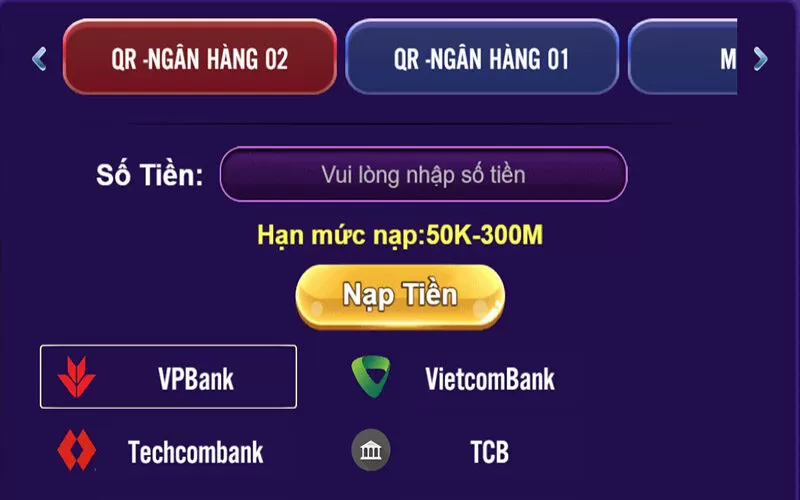 Truy cập và nạp tiền vào hệ thống của cổng game